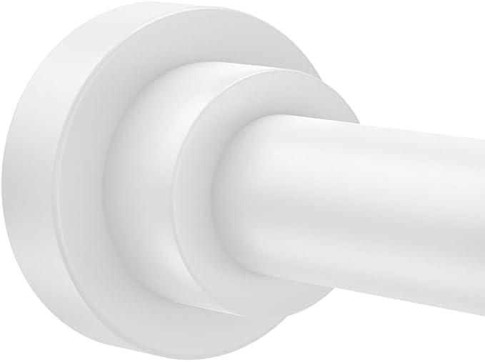 Shower Curtain Rod 31-80 in Adjustable Curtain Rod No Drilling Tension Shower Rod Stainless Steel for Bathroom Room Divider, White