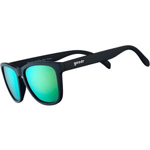 goodr Vincent's Absinthe Night Terrors Polarized Sunglasses for Men & Women, Medium Sized (OG), Black Solid Frame with Green Gold Mirrored Reflective Lenses, UV400 Protection, No Slip, No Bounce