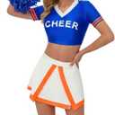 Khanda Cheerleader Costume for Women Sexy Cheerleading Outfit 2025 High School Girl Party Halloween Cheer Uniform Outfit S