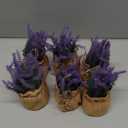 6 Pack Fake Lavender Plant Small Artificial Lavender Flowers Decor Burlap Bag Rustic Plant Potted for Kitchen Farmhouse Home Bedroom Wedding Table Country Indoor Decor