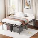 ROIL 20 Inch Queen Size Bed Frame, Metal Bed Frame & Box Spring 2 in 1 Platform with Round Corner Legs, 4000LBS Double Layer Bed Frame with Headboard Holes Mattress Baffles, Noise-Free Easy Assembly