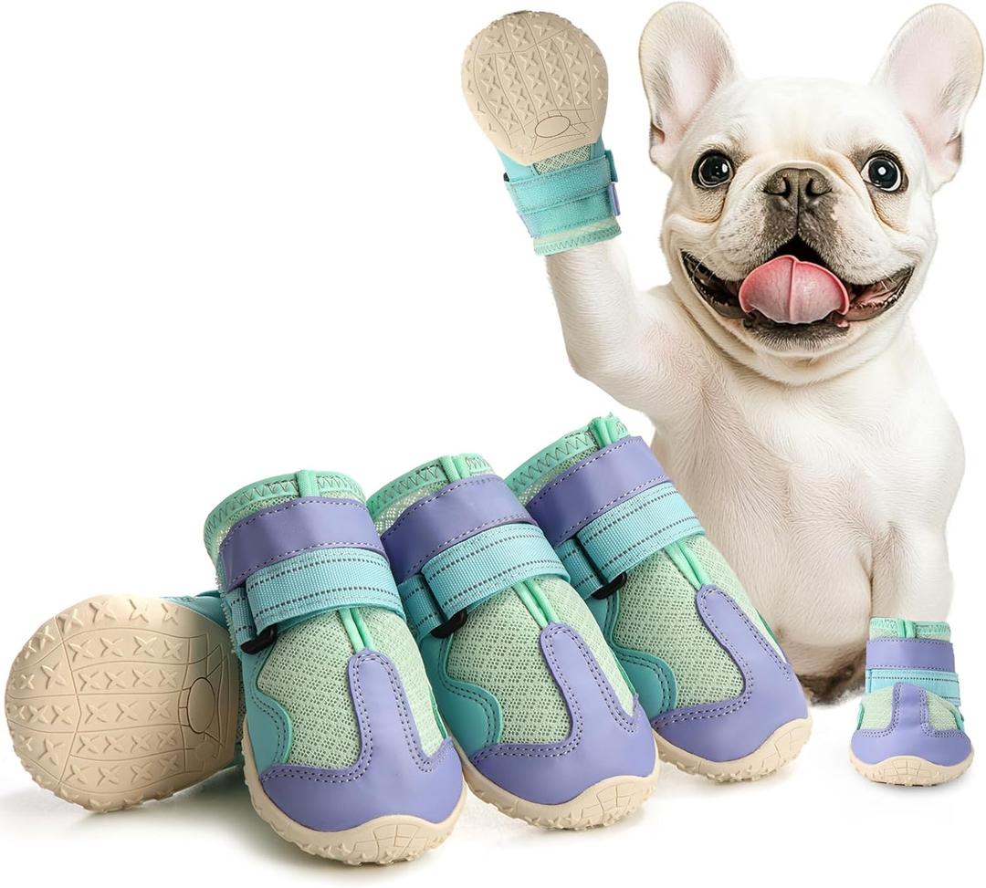 Dog Shoes for Small Dogs, Puppy Dog Boots for Winter Snow, Hot Pavement, Dog Booties & Paw Protectors Blue Size 0 (#0(1.40" inner width) for 8-15 lbs)