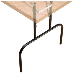 Set of 2 Folding Banquet Table Legs - Sturdy Foldable Table Legs w/Non-Slip Plastic Tips & All-Around Welds - Sleek Black Finish 19 Gauge Steel - 24" W x 72" H Standing Desk Legs