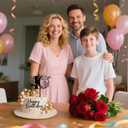 2 x Coucoland Happy Birthday Cake Toppers - Acrylic 40th Birthday Cake Topper Anniversary Theme Party Cake Decorations 1 Pc (Black)