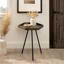 Kate and Laurel Kashvi Modern Side Table; 17 x 15 x 20; Graywash; Decorative Farmhouse Hexagon Bedroom Nightstand Table for Storage and Display
