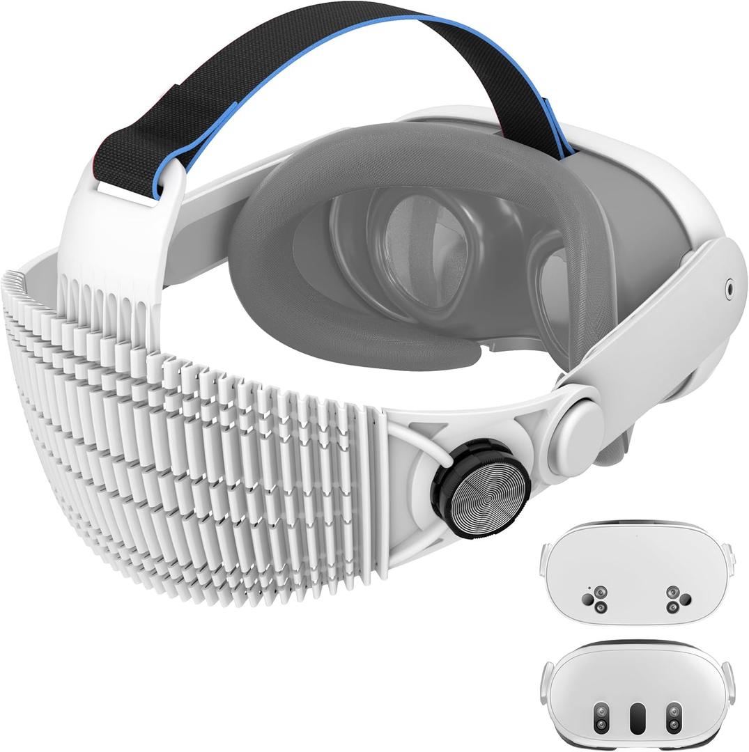 APEXINNO A3 Ultra-Light Head Strap for Meta Quest 3/Quest 3S Accessories,3.17oz Adjustable Comfort Strap,Reduces Head Pressure and Suitable for Lying-Down VR Use