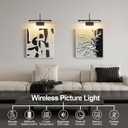 Picture Light, 5000mAh Battery Rechargeable Wall Sconce,16 inch Black Art Painting Light with Remote Dimmable, 3 Color temperatures & Timmer Art Lights for Paintings,Picture Frame,Gallery