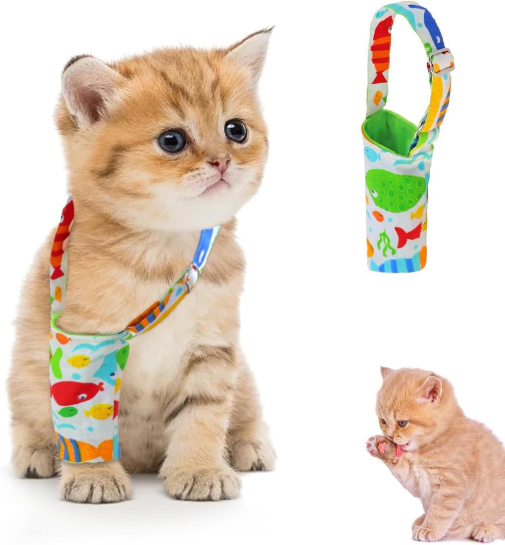 Cat Recovery Sleeve Single Front Leg Sleeve No Lick Sleeve Cat Overgrooming Sleeve with Shoulder Strap Alternative Cone Collar for Cats Front Leg Protector Suffers from Anxiety