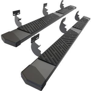 Running Boards Side Steps Compatible with 2009-2018 Dodge Ram 1500, Ram 2019-2024 1500 Classic(New Body Style Not Fit) Crew Cab, Ram 2010-2026 2500 3500 Black Textured Aluminum Nerf Bars (Alu-striped anti-slip black)