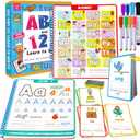 Preschool Learning Activities - Reusable Letter & Number Tracing Book for Kids 3,4,5,6 Years Old -Builds Handwriting & Sight Words, PreK Kindergarten Workbook, Learning Toy Gift for Toddlers