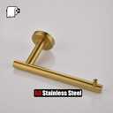 JQK Black Toilet Paper Holder, 5 Inch 304 Stainless Steel Thick 0.8mm Tissue Paper Dispenser, Gold Wall Mount, TPH100-PB