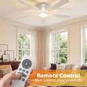 VOLISUN 60 Inch Ceiling Fan with Lights Flush Mount, Low Profile Ceiling Fans with Lights, Remote&APP Control,Dimmable 22W LED Light,Queit&Reversible Fan, White Ceilings Fans for Bedroom, Living Room