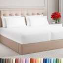 Split King 7 Piece Sheet Set - Comfy Breathable & Cooling - Hotel Luxury Bedding for Women, Men, Kids, Teens & Children - 1 Flat & 2 Fitted Sheets & 4 Pillowcases w/ Deep Pockets, Wrinkle Free - White