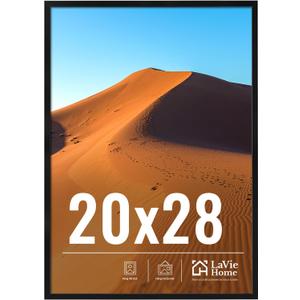 LaVie Home 20x28 Picture Frame for Wall Display, 20x28 Black Picture Frame with HD Plexiglas, 20 x 28 Poster Frame 1 Pack, Display Frame for Vertical or Horizontal, Classic Collection
