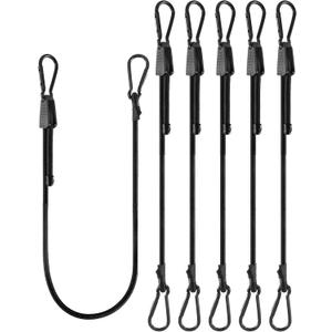 8 Pcs 24 Inch Adjustable Carabiner Bungee Cords with Hooks, Easy to Adjust from 7" to 24", Black Bungee Straps with UV-Resistance & Superior Elasticity for Cargo, Bike, Luggage, Carts, Truck, etc