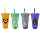 Set Of 4 12oz Tumblers GID Halloween