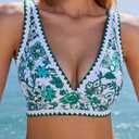 MOOSLOVER Women Bikini Sets Plunging High Waisted Swimsuit Whip Stitch 2 Piece Bathing Suits (Green, S)
