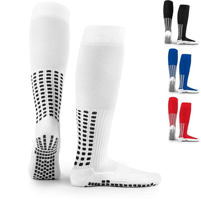 LUX Anti Slip Soccer Knee Socks, Non Slip Football/Basketball/Hockey Sports Grip Socks
