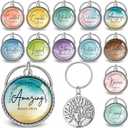 36 Pcs Christian Keychains Mini Bible Verse Keyring with Scripture Religious Church Gift for Women Men Easter Holiday Gifts (Classic)