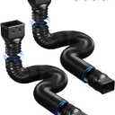 2 Pack Rain Gutter Downspout Extensions,Drain Downspout Extender Diverter, Flexible Downspout Extensions Can Extendable from 21 to 60 Inches (Black)