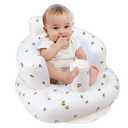 EKEPE Inflatable Baby Seat for Babies 3 Months & Up, Baby Floor Seats for Sitting Up, Baby Seats for Infants, Blow Up Baby Chair with Built in Air Pump - Olive Flower (Beige)