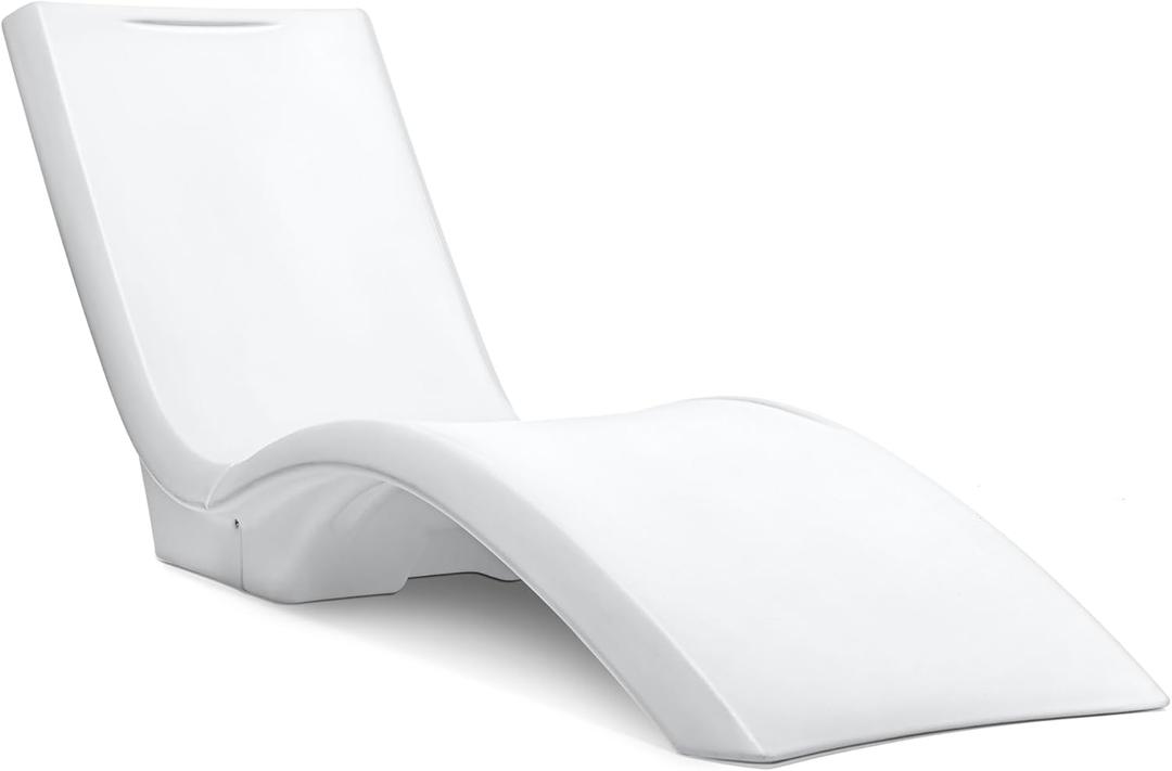 Step2 Vero Pool Lounger, Fade-Resistant, Waterproof Patio Furniture, Pool Lounge Chair for Sun Shelf, Use in Pools with Shelves Up to 12-Inches Deep or Outside Pool Deck, Weighted, White