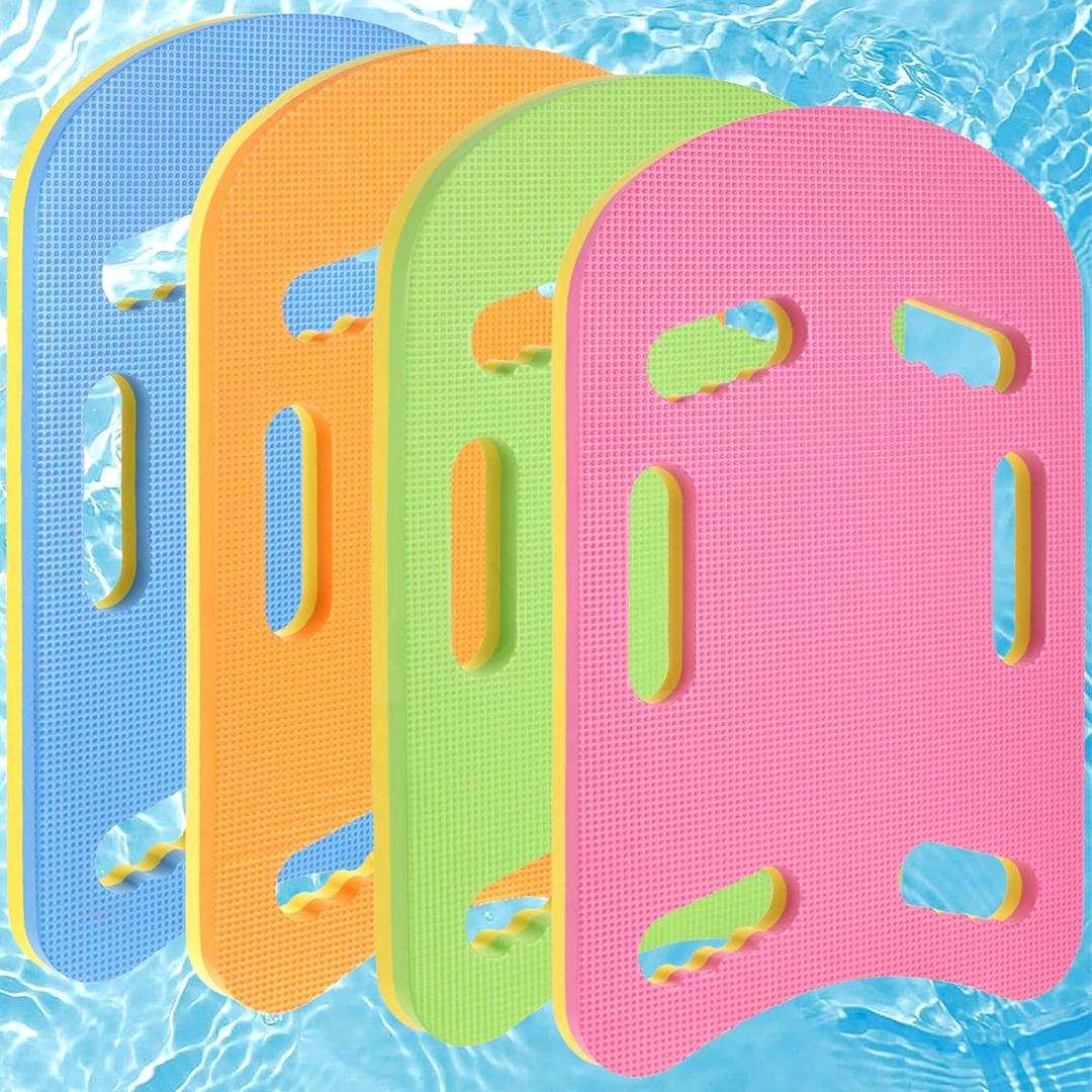 4 Pack Swimming Kickboard for Kids, Contour Kick Board with Handles for Beginners,Swim Kick Board for Swimming Training U Design EVA Foam Swim Board for Beginner Float Exercise Equipment