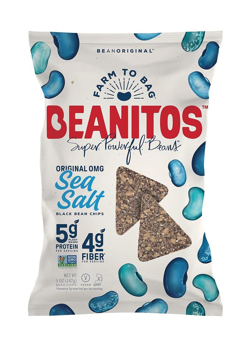 Beanitos Black Bean Chips with Sea Salt, The Healthy, High Protein, Gluten free, and Low Carb Vegan Tortilla Chip Snack, A Lean Bean Protein Machine for Superfood Snacking At Its Best, 5 Ounce (BBD 02-02-2026)