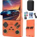 V40 Max Handheld Game Console, 40000 Games 4 inch IPS Screen Retro Arcade Console, 256G 4000mAh Mini Portable Pocket Video Console Gift for Adults (Orange)