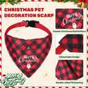 Valentines Day Dog Bandana with Unique Quick-Release Buckle and Retractable Design,Triangle Reversible Bibs Breed for Dogs,Red Plaid Bandana with Christmas Santa(XL)