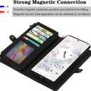 Simicoo Pixel 8 Wallet case, Pixel 8 Flip Leather case Card Slots Holder Zipper Purse Detachable Magnetic Cover Hand Strap Cash Pocket Pouch Wallet for Woman Man (Black)