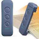 Glocusent USB Rechargeable Book Light, Portable Clip-on LED Reading Light, Reading Lights for Books in Bed with 3 Amber Colors & 5 Brightness Dimmable, Compact & Long Lasting, Perfect for Book Lovers (Dark Blue)