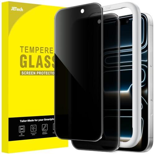 JETech Privacy Screen Protector for iPhone 17 Pro 6.3-Inch, Anti-Spy Tempered Glass Film with Easy Installation Tool, 2-Pack