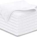 USANOOKS Microfiber Cleaning Cloth - White - 8Pcs (12.5x12.5 inch) High Performance - 1200 Washes, Ultra Absorbent Car Towel Traps Grime & Liquid for Streak-Free Mirror Shine - Car Washing Cloth