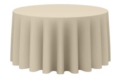 BRILLMAX 1 Pack Beige Round Tablecloths 120 Inch - Circle Bulk Linen Polyester Fabric Washable Table Cloth Cover for Wedding Reception Banquet Birthday Party Buffet Restaurant