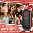 Handsfree Smart Touch Rechargeable Electric Can Opener Easy Flex Side Cut All Can Sizes with LED Display and Smooth Edge Safety for Arthritis & Seniors, Auto Kitchen Gadget (Black)