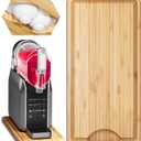 Sliding Pad for Ninja Slushie FS300/ FS301, Countertop Protector Mat, Wood Slushie Machine Accessory with 360Wheels, Smooth & Quickly Slide the Frozen Drink Machine on Table 17.52"8.66"