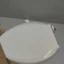 KOHLER 4636-RL-0 Cachet ReadyLatch Elongated Slow Close Toilet Seat, Soft Close Toilet Seat Quiet Lid, Contoured Grip-Tight Bumpers Installation Hardware, Apartment Essentials, White