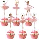 36 Ballerina Cupcake Kit Colorful Ballet Tutu Dancer Girls Cupcake Toppers Ballet Slipper Picks Dancing Cake Dessert Muffin Toppers for Wedding Baby Shower Birthday Party
