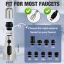 Kitchen Faucet Head Replacement, 3-Function Pull Down Spray Head with 9 Adapters, Compatible with Moen, Delta, American Standard Faucet,etc, Brushed Nickel