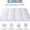ELEMUSE Twin XL Mattress Topper for College Dorm, Thick Extra Long Twin Mattress Pad Cover for Back Pain, Plush Soft Pillowtop with Elastic Deep Pocket, Overfilled Down Alternative Filling