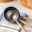 Karma, Stainless Steel Cane Wrapped Measuring Cups, Set of 4 Measuring Cups