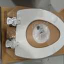 CHURCH Toilet Seat, Easy Clean Hinges Release for Deep Cleans, Durable Enameled Wood Seat, Elongated, White