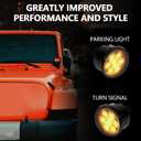 Turn Signal Lights Smoked Lens Compatible with 2007-2018 JK JKU Unlimited Amber LED Front Indicator Blinker Grill Parking Lamp without DRL Halo(1 Pair)