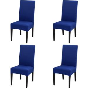 Dimatic 4 Pack Dining Chair Covers, Stretch Spandex Removable Washable Protector Chair Slipcovers for Dining Room Kitchen Hotel (Royal Blue)