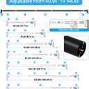 Tension Curtain Rod 41-146 In (4-12ft), Extra Long Tension Rod No Drilling For Patio Windows, Black Shower Curtain Rod For Room Divider, One-Click Telescopic Rod, Outdoor Curtain Rods Never Rust