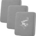 hyha Waterproof Couch Cushion Covers for Pets, Non Slip Sofa Seat Cover for Dogs Washable, Soft Thick Stretch Jacquard Fabric, Sofa Slipcovers with Elastic Bottom (3 Pieces, Light Grey)