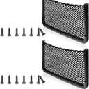 Frienda 2 Pcs Car Storage Net Bag, ABS Plastic Framed Mesh Net Holder, Phone & Cargo Organizer with Screws for Auto, Rv, Boat, Truck Pocket Storage (16 x 8 Inch)