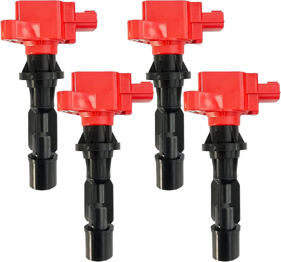 Red Ignition Coil Packs L3G2-18-100A UF540 UF-540 099700-1000 Set of 4 Compatible With Mazda 3 6 CX-7 CX7 MX-5 Miata MX5 2.0 2.3 2.5 L4 LF L3 L5 PE