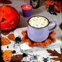 Preboun 8 Pcs Halloween Punch Needle Coaster Kit, Easy DIY Embroidery Halloween Punch Needle Kit for Beginners Adults, Includes Adhesive Felt, Yarns Hoop Tools Instruction